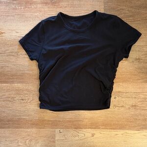 lululemon athletica Black Short ruched  Sleeve align tee - NO pilling size 10